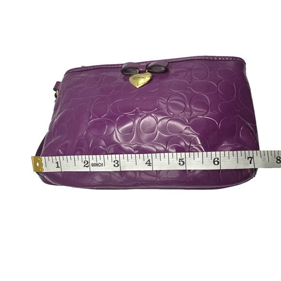 COACH Patent Leather Purple Heart Wristlet - Picture 8 of 8
